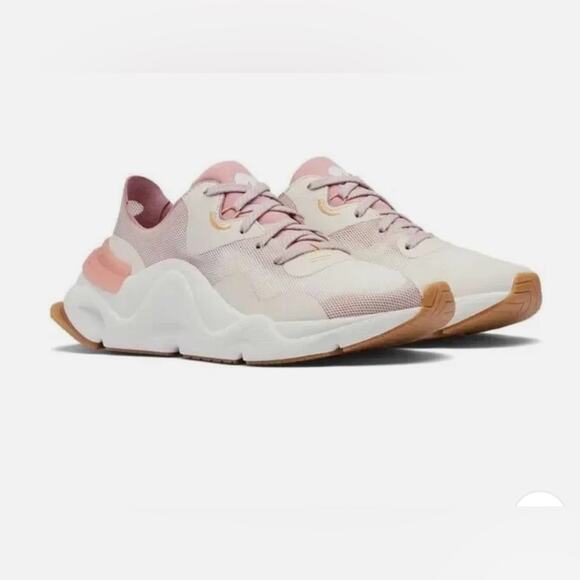 Sorel Shoes - SOREL Kinetic RNEGD Float Sneaker in the Chalk/Eraser Pink colorway 10